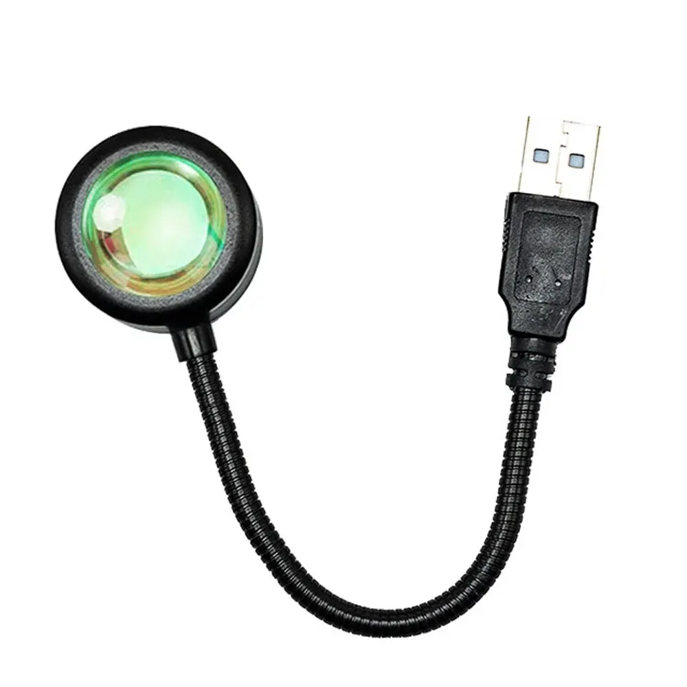 Luz de puesta de sol USB para teléfono móvil, luz LED para autofotografía, proyector de luz nocturna de neón arcoíris, luz de ambiente de pared para fotografía