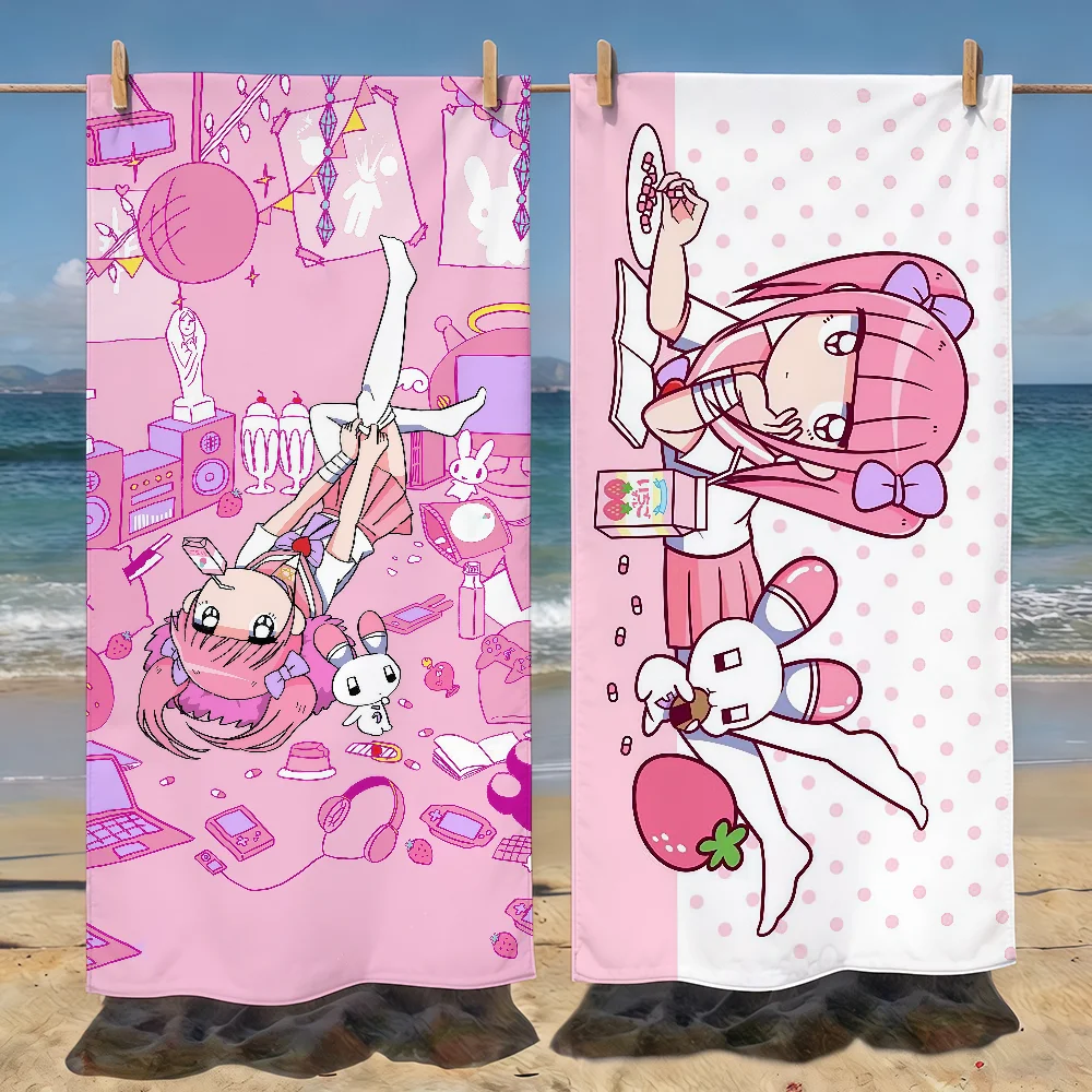 Anime M-Menhera Chan Cartoon Towel Soft Pool Gift For Travel Gym Shower Camping Quick Dry Sports Beach Towels