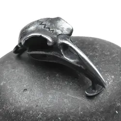 Stainless Steel Charm Odin Raven Skull Pendant Making Leather Bracelet Viking Accessories