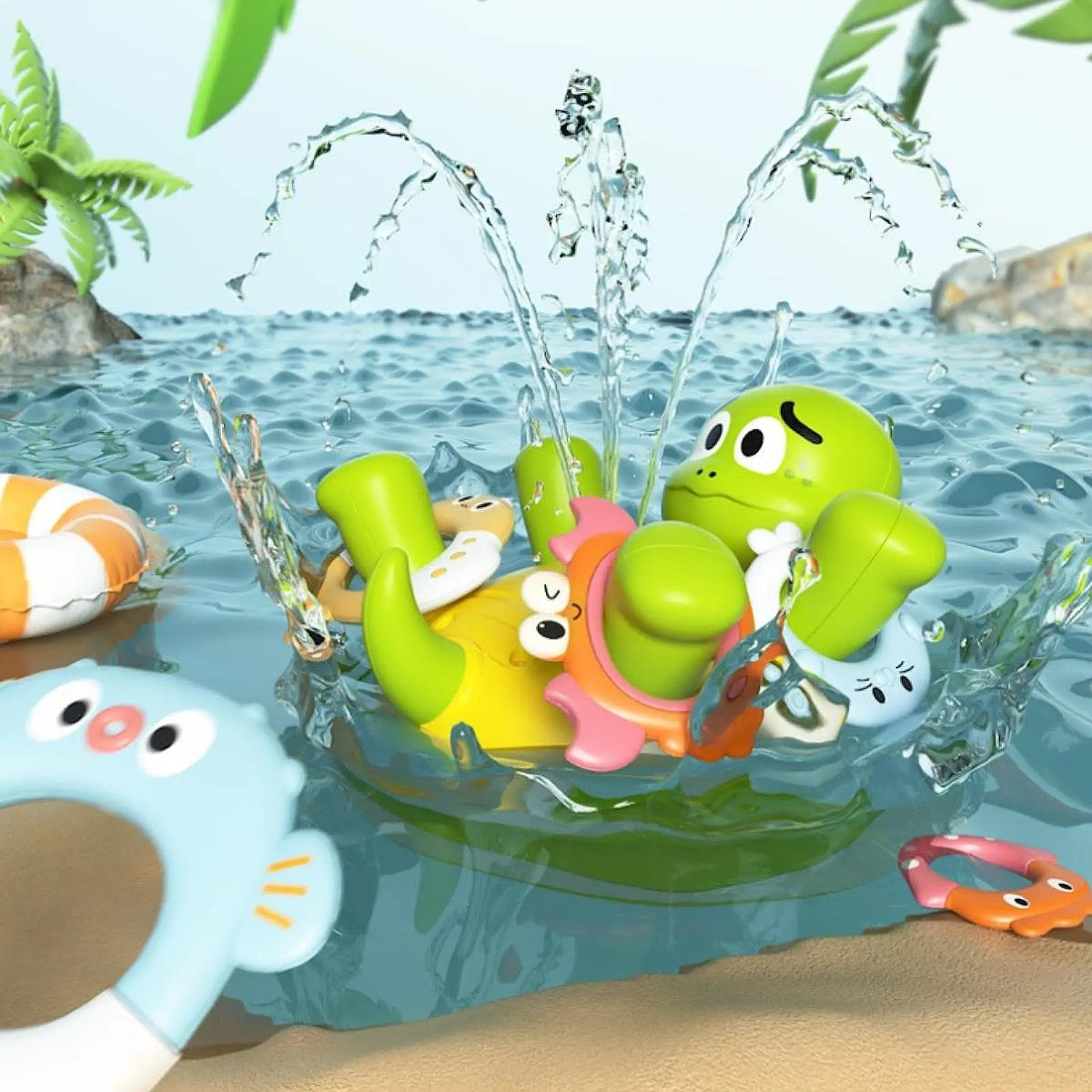 Żółwie do wanny dla dzieci Zabawka do basenu Interaktywna zabawka do pływania Zabawka do basenu Zabawka do kąpieli dla niemowląt dla chłopców Dziewczynki Dzieci Niemowlę