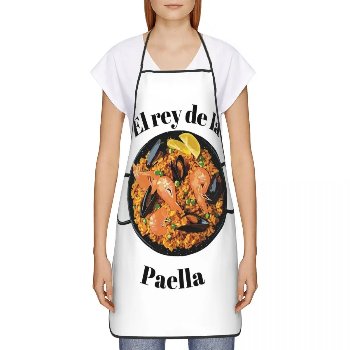 Delantal De Chef El Rey De La Paella para hombres y mujeres, babero impermeable, limpieza De cocina, pintura