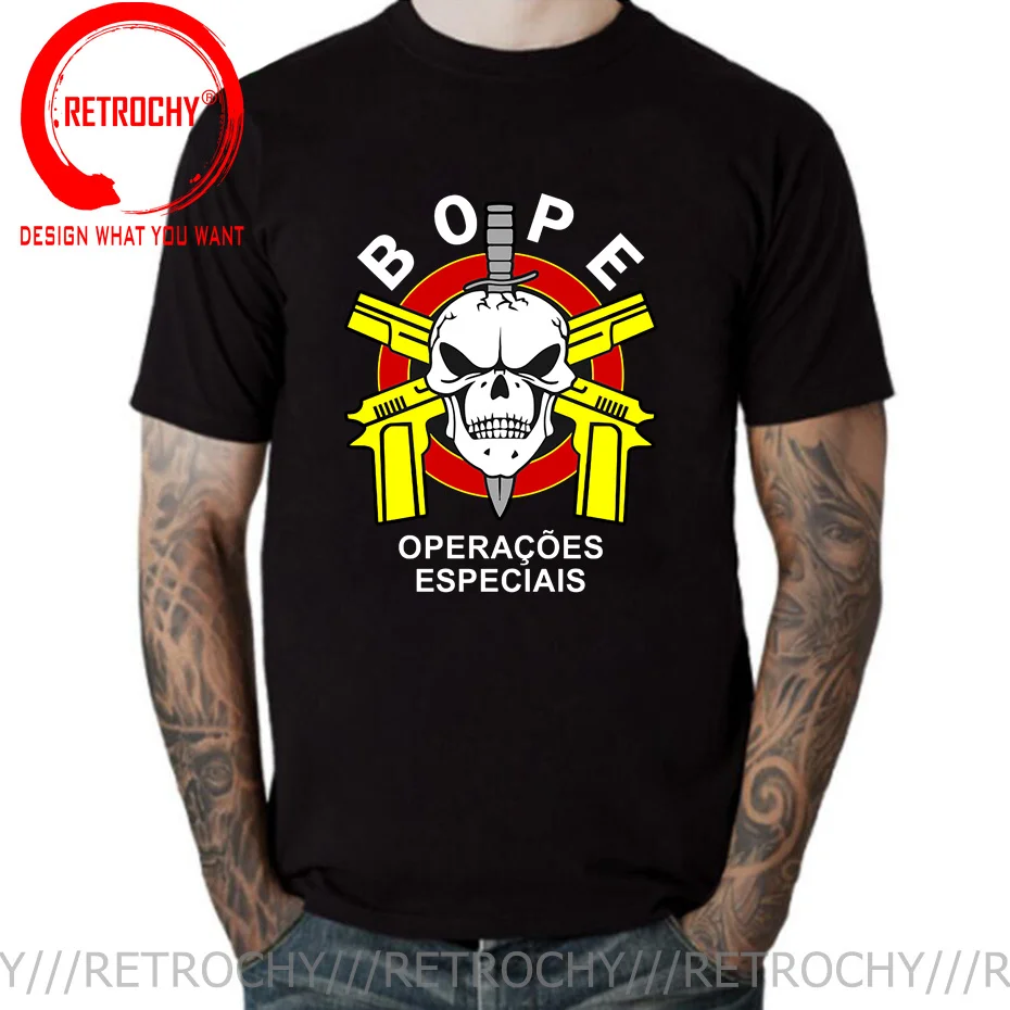 New Bope Brazil Batal Hao De Operacoes Policiais Especily Special Police Men Funny Cotton Tee Short Sleeve Shirt harajuku tshirt