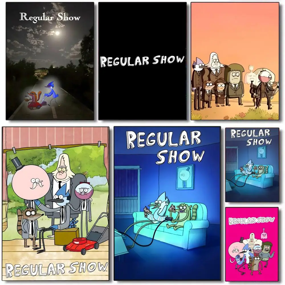 Anime R-Regular Show Poster HD Waterproof Self-Adhesive Wall Sticker For Room Decor, Premium Print Gift