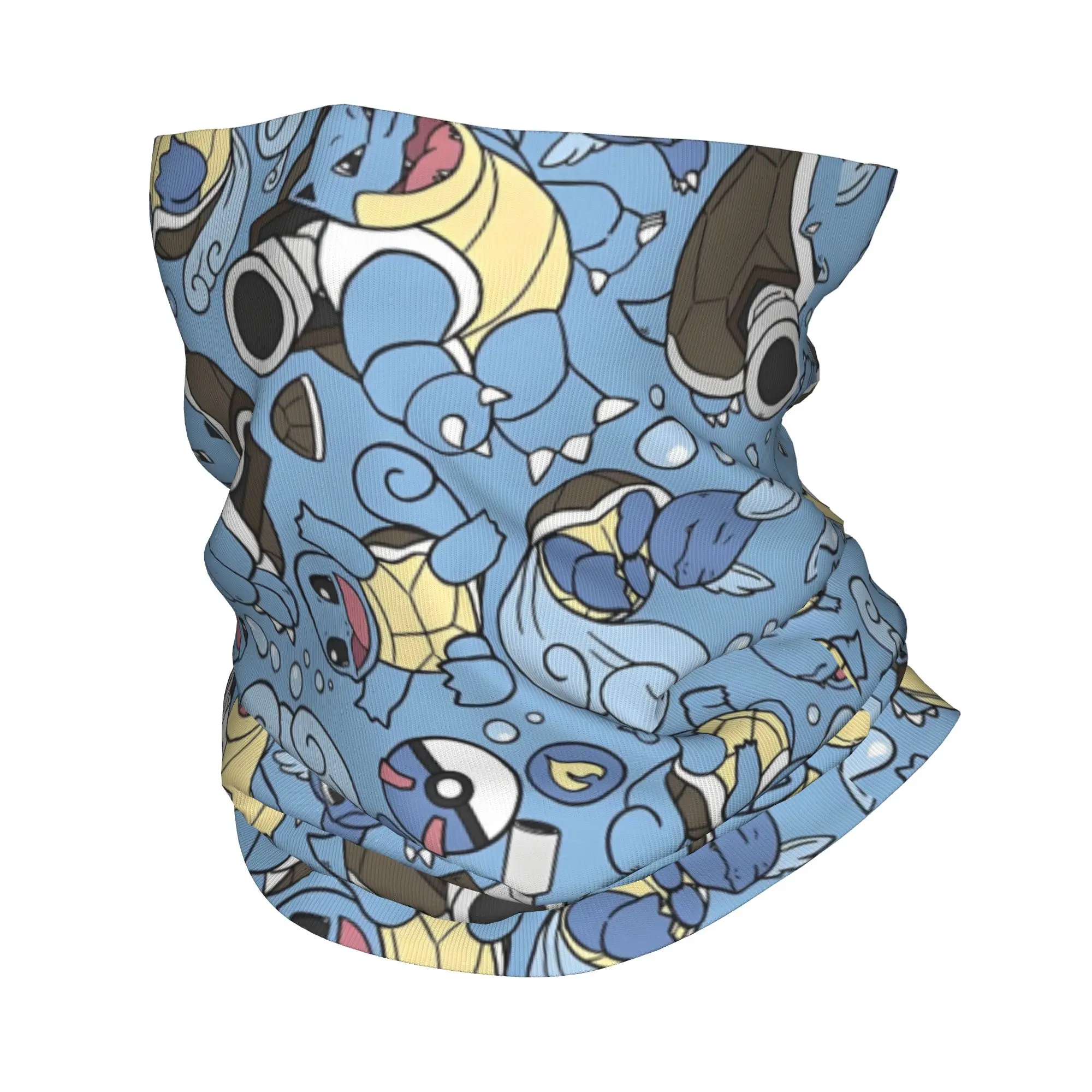 Custom Cartoon S-Squirtle Movie Winter Headband Neck Warmer Men Women Ski Hunting Tube Scarf Blastoise Face Bandana Gaiter