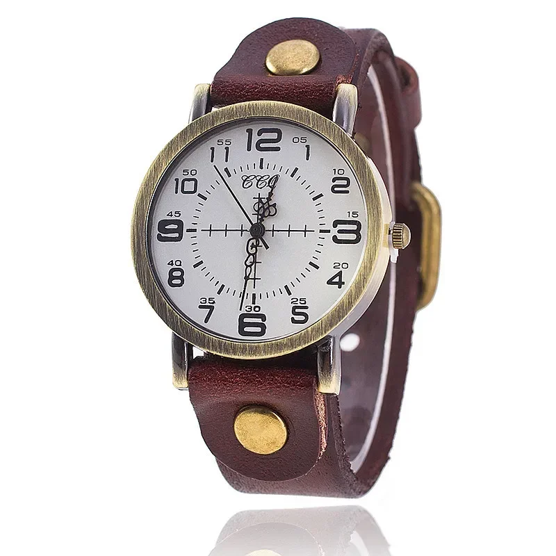 

Vintage Leather Bracelet Watch High Quality Classic Antique Women Wrist Watch Luxury Quartz Watch for Women Neutral Style