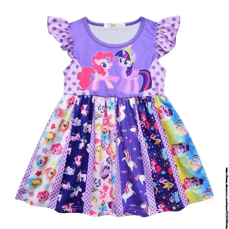 Cartoon my little baby girl pony girl kids Princess Dress elegant ball gown flower girl dress 2-7 years old children dress