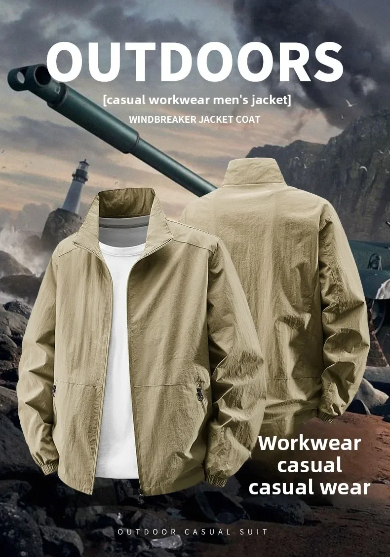 Men's Lightweight Packable Windbreaker Jacket 100% Polyamide Nylon Breathable Outdoor Sports Sun Protection Coat 2026