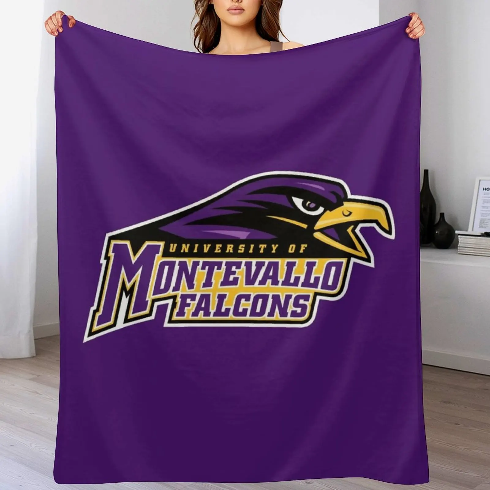 Montevallo Falcons Throw Blanket Multi-Purpose Nap For Decorative Sofa Bed linens Blankets