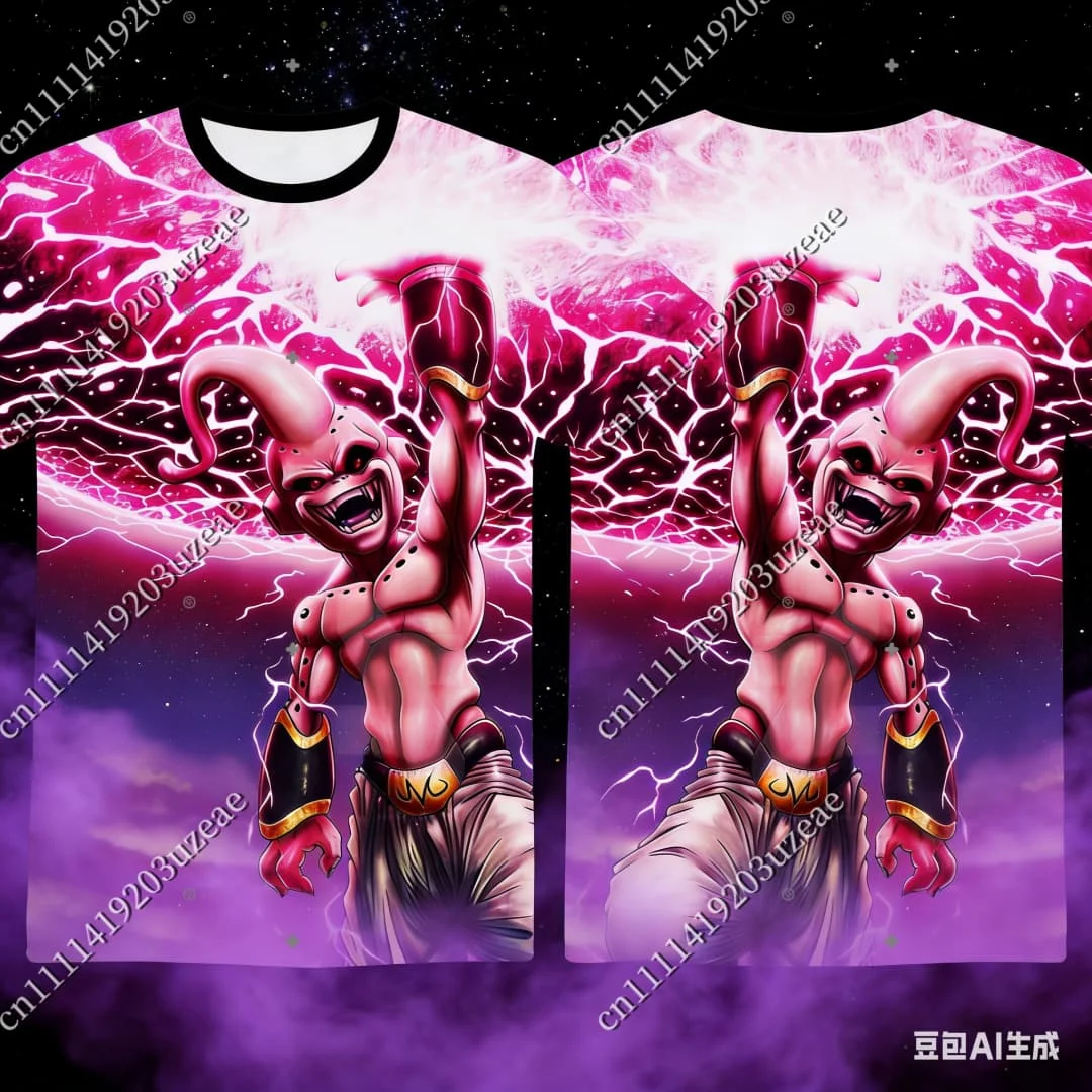 

Japanese Anime Dragon Ball Z Kid Buu Epic Ki Blast 3D Print T Shirt Men Women Kids Summer Casual Streetwear Cosplay Fans Tops
