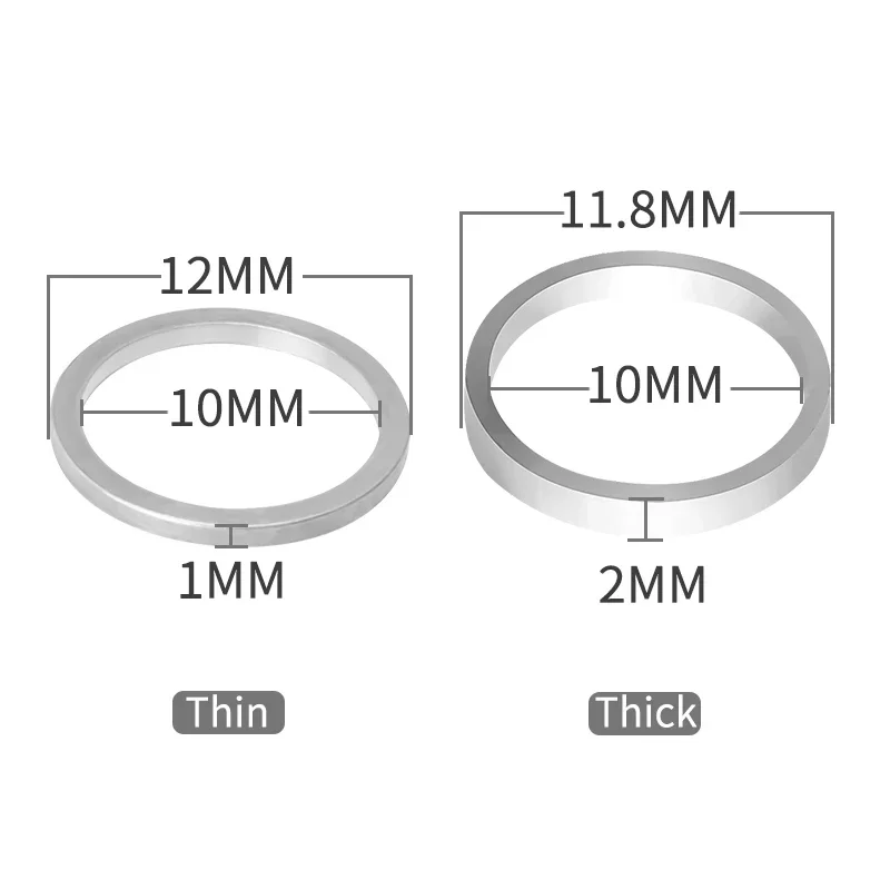 MUQZI 10PCS Chainring Bolt Washer 1mm 2mm Single Double Chain Wheel Spacers Bike Chainwheel Screw Gasket