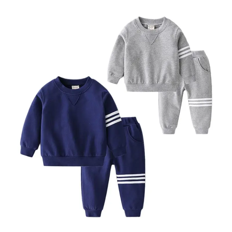 

Spring Boys Striped Sport Clothes Set Suits Tollder Kids Hoody Sweatershirt Tracksuit Shirt Pants 2PCs Children Clothing Set