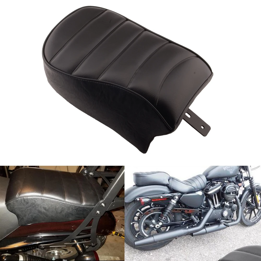 Motorcycle Rear Passenger Pillion Seat with Black Leather Suit for Harley Sportster Iron 883 XL883N 2016-2022 Accessories