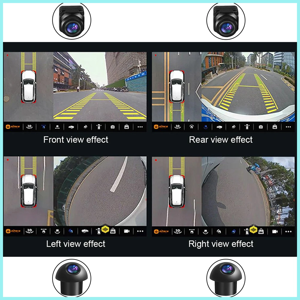 Android auto SONY WDR camera 360 camera system car for Android Car Radio Built-in 360 Car view Bird's Eye View System