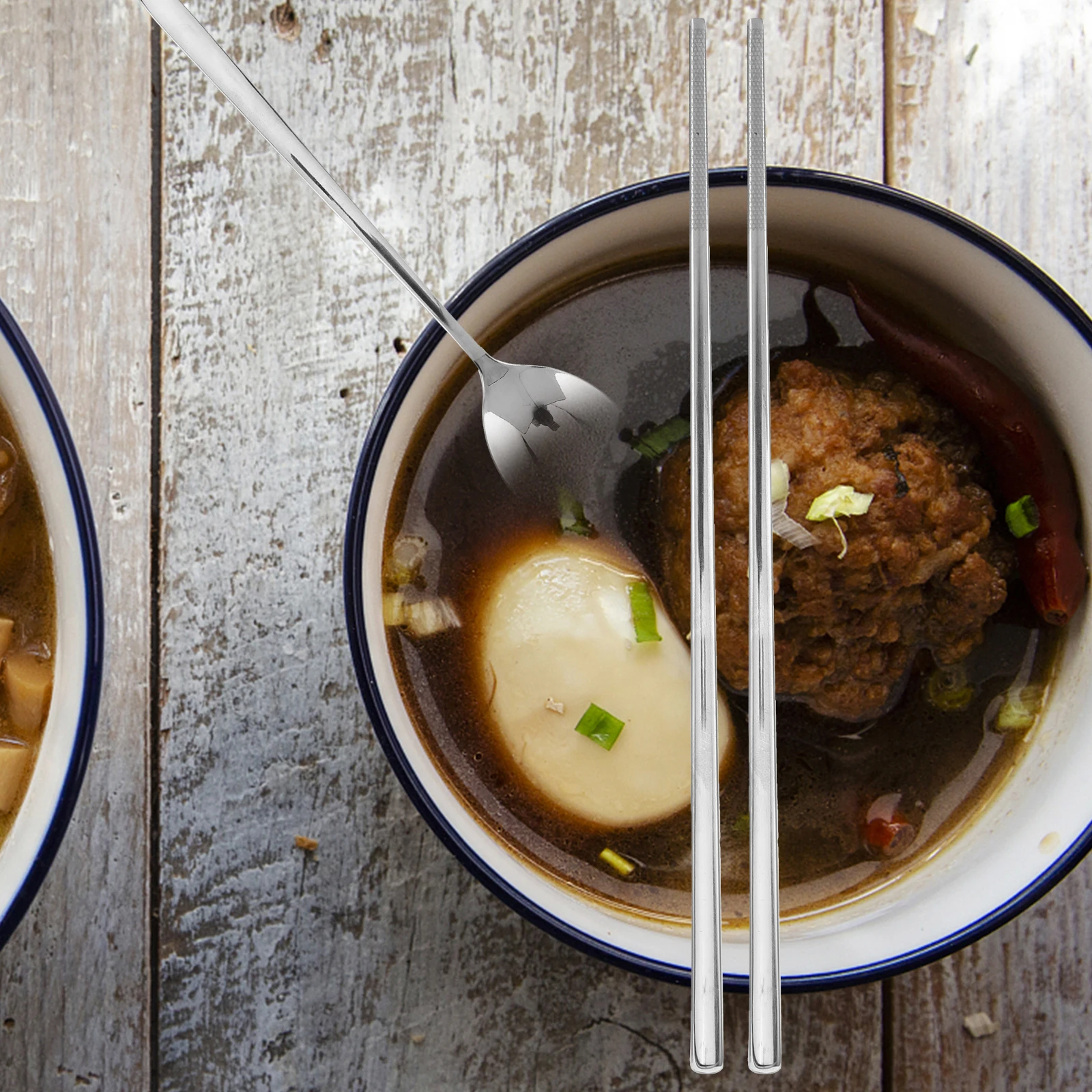 

1Set Reusable Stainless Steel Utensils Set Portable Fork Spoon Chopstick Kit for Camping Trip Lunch Chopstick Box