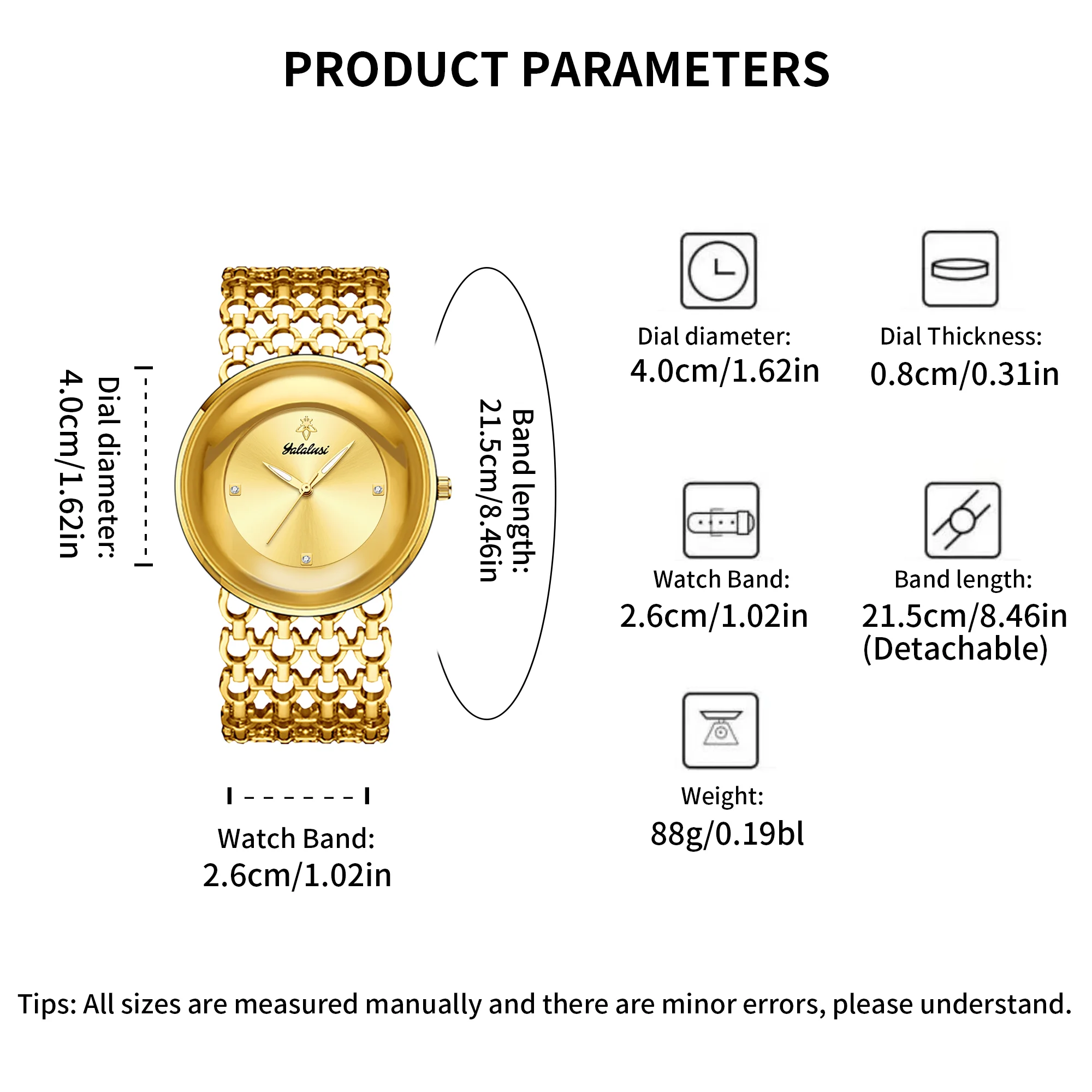 YaLaLuSi Old Money Luxury  Ladies Watch Oversized Curved Round Dial Hollow Fishnet Mesh Chain Bracelet Minimal Crystal Marker Elegant Office Quartz Wristwatch For Women view 5
