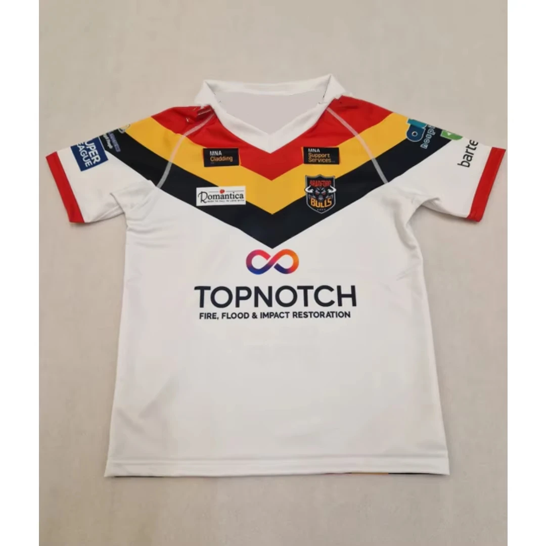 Camiseta Deportiva Negra de Manga Corta para Hombre, Estilo Rugby League de los Bradford Bulls 2026, para Fanáticos del Rugby, Ropa Casual de Entrenamiento, Camisetas Moto