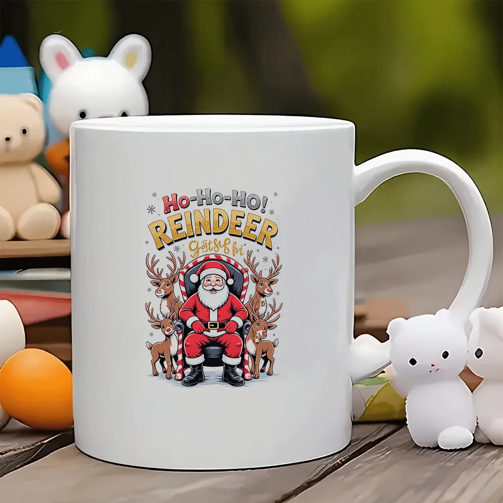 

11oz Cup + Santa Claus Reindeer Theme + Kids Cup Family Office Coffee Essential Christmas Gift