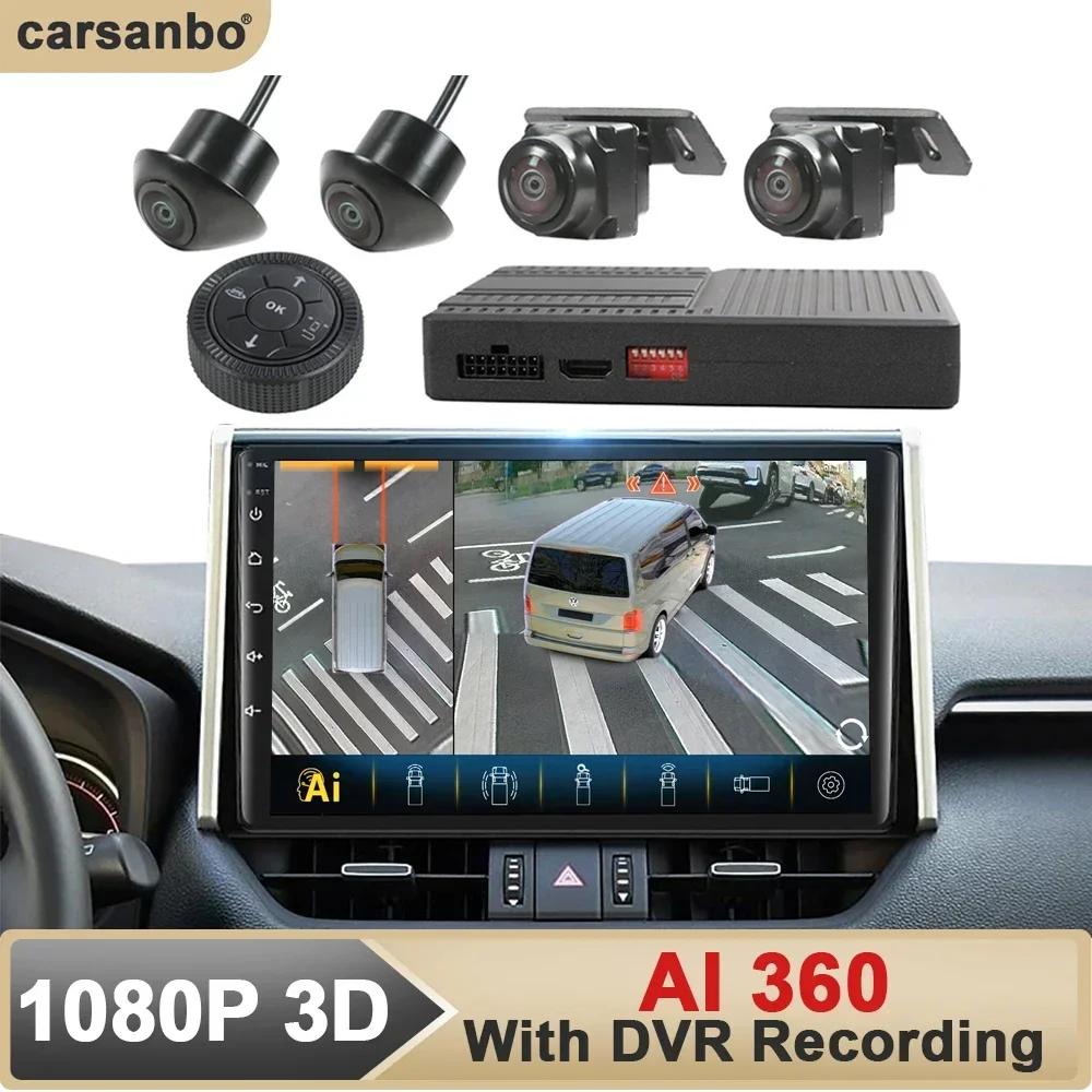 AI 360 Panoramic 3D Bird View camera car system Surround Around View 1080P DVR For Volkswagen Commercial vehicle MPV