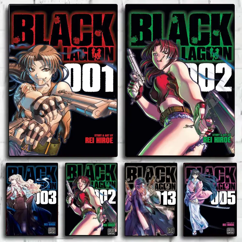 Retro Comic B-Black Lagoon Poster Wall Art Poster Print Decorative Artwork for Bedroom Living Room Office Home Decoration