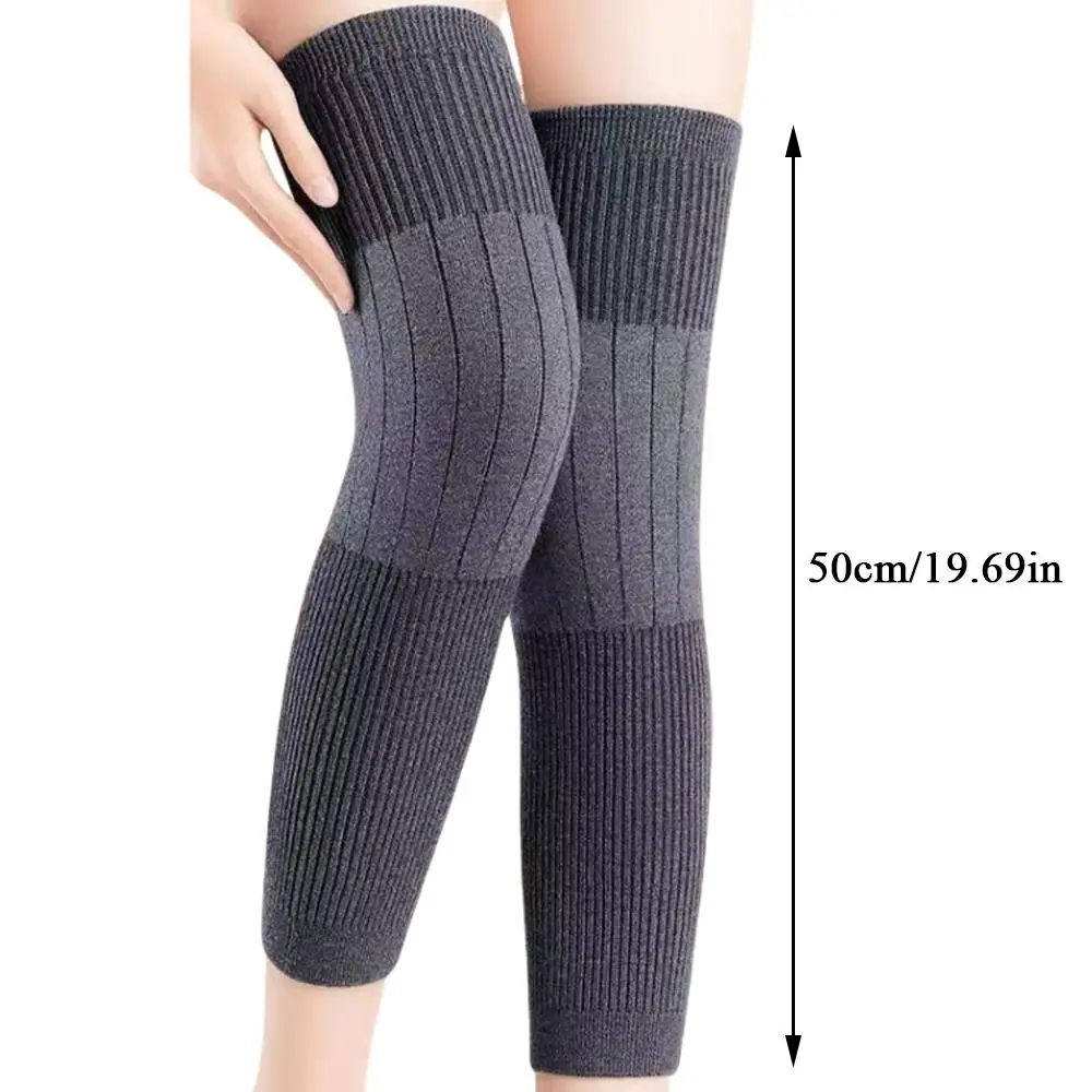 Rodillera de lana suave para piernas, mangas cálidas para piernas, artículos a prueba de frío, Protector de rodilla de Cachemira, suministros útiles, rodillera gruesa y cálida