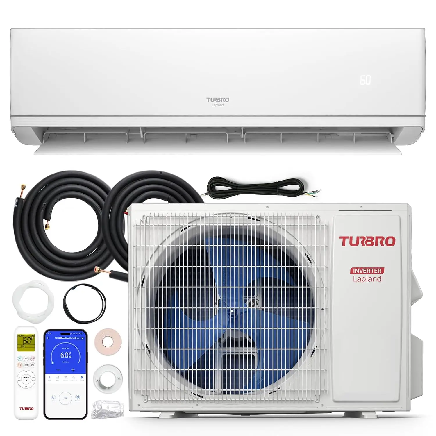 18,000 BTU Ductless Mini Split AC with Heat Pump, 25 SEER2 208-230V | 1.5 Ton Inverter AC System, Energy Star, Smart, Custom