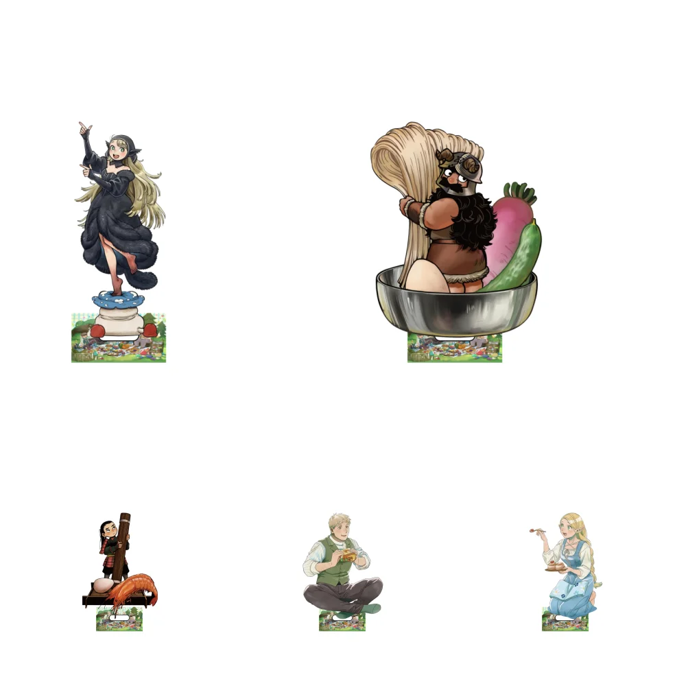 15CM Cute game Delicious In Dungeon Acrylic Stand Keychain Model Cosplay Characters Ornament Accessories Goods Collection  Gifts