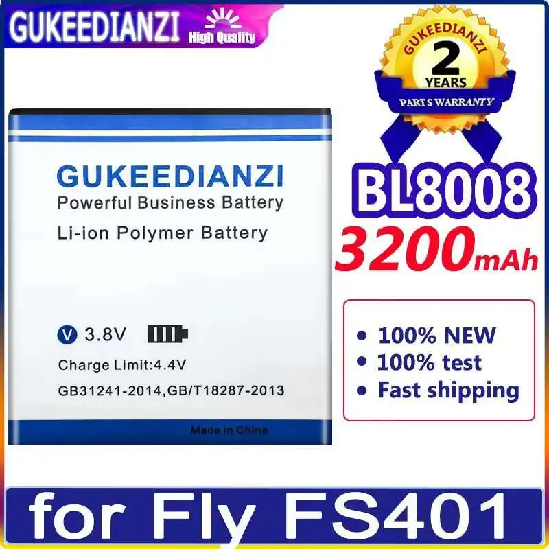 

Lightweight For Fly FS401 Mobile Phone Battery 3200Mah BL8008 High Performance