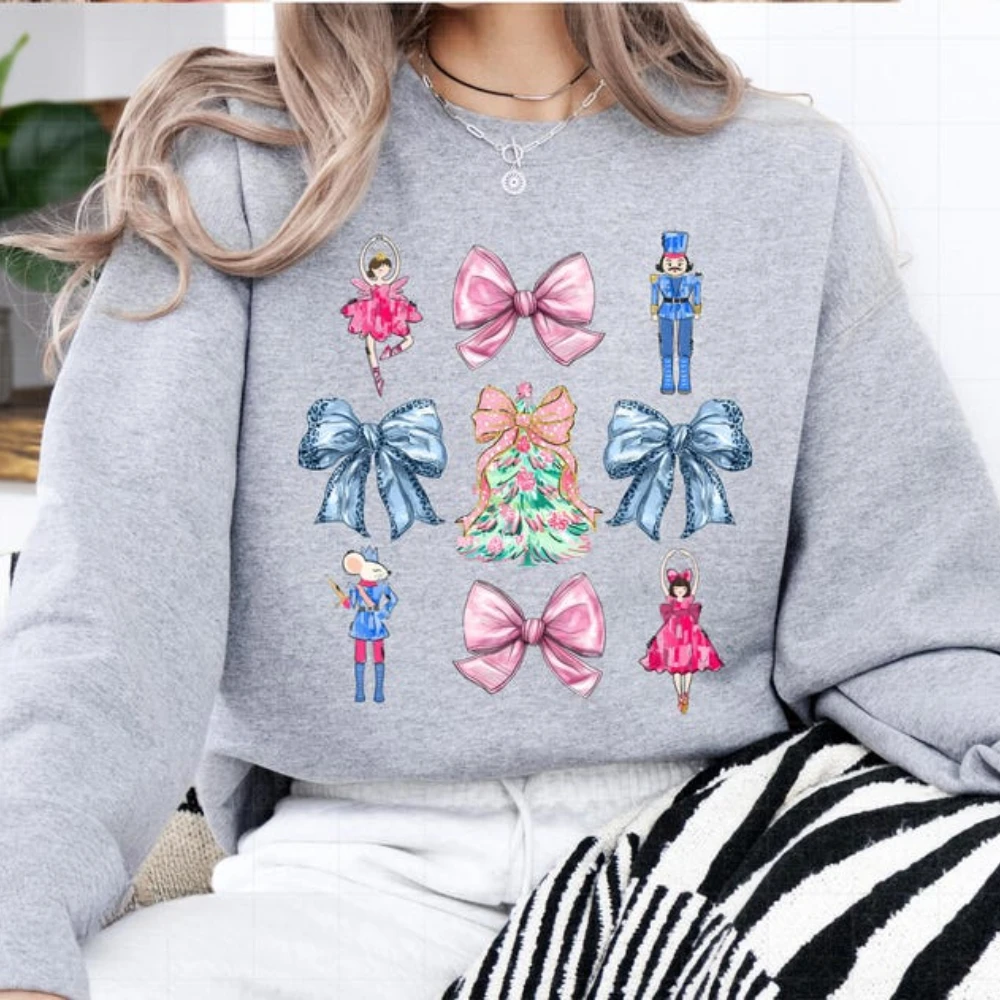 Women's Nutcracker Coquette Sweatshirt Christmas Nutcracker Sweaters Coquette Ballet Doll Coquette Tops Balletcore Sweatshirts