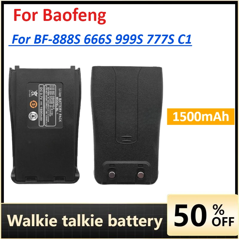 

BL-1 for Baofeng BF-888S Pro Li-ion Battery DC 3.7V 1500mAh for 666S 999S 777S C1 Ham Radio