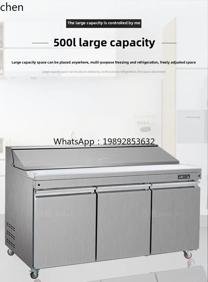 Salad Cabinet Commercial Salad Cabinet Slotted Fruit Fishing Display Refrigerated Fresh-keeping Cabinet