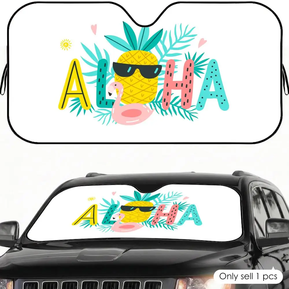 

Солнцезащитный козырек Aloha Hibiscus Design: многоразовый, из алюминиевой фольги, с УФ-защитой, пятислойная теплоизоляция, для лобового стекла