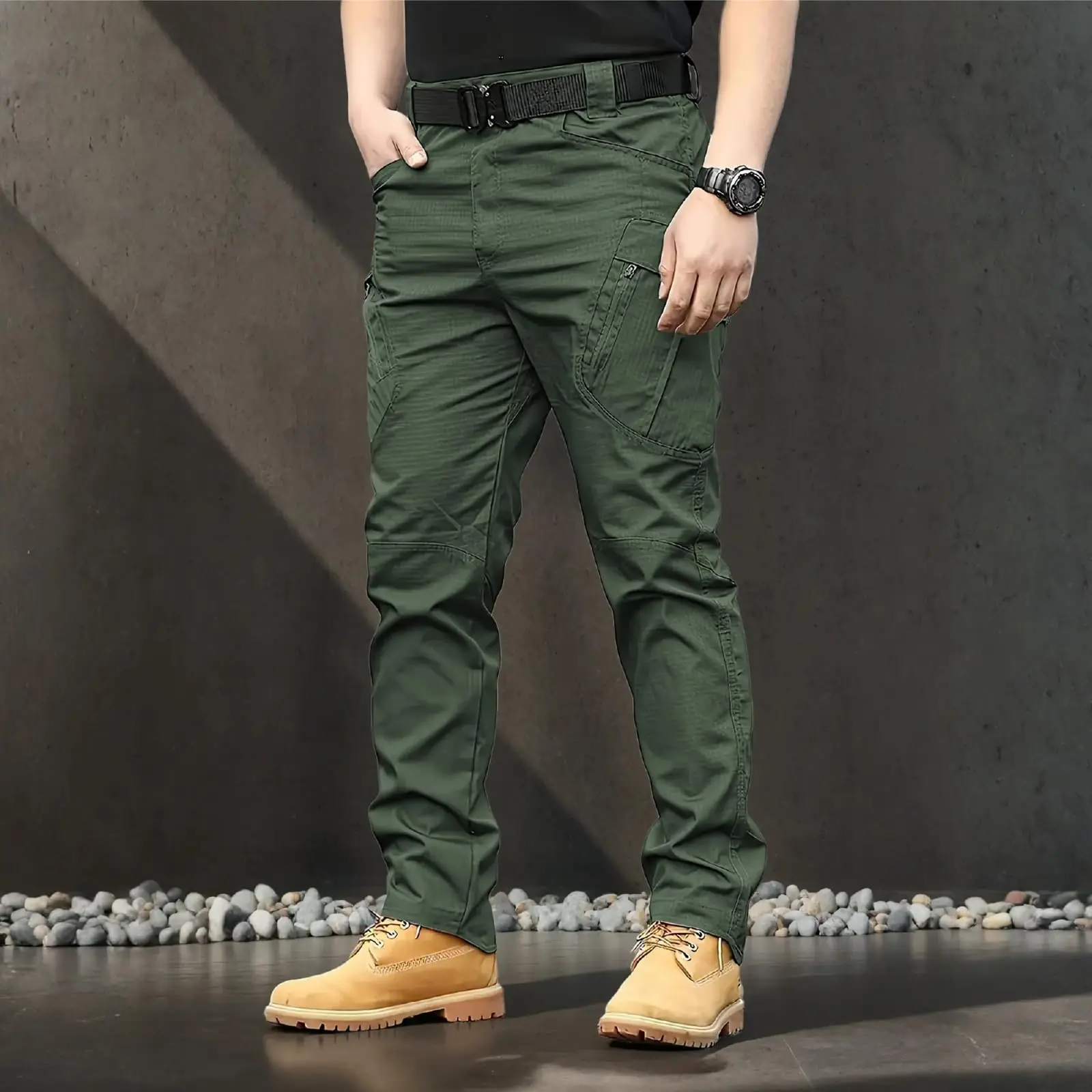 

Мужские тактические брюки с множеством карманов для работы, подходят для всех сезонов, идеально подходят для походов и повседневной носки в выходные.