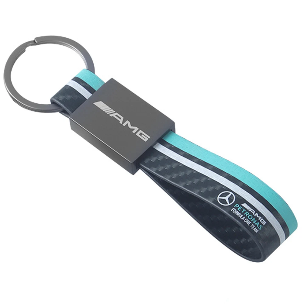 Carro Emblema de couro Key Fobs, chaveiro de corrida, chaveiro para Mercedes Benz AMG W203, W206, W220, W205, W211, W212, W201, W210, W108, W168