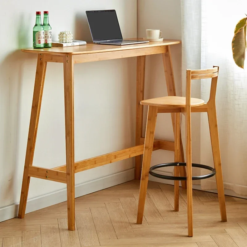 Chaises de Salle à Manger Modernes en Bambou, Simple, avec Piste de Bar, Périphérique, Dossier, Comptoir, Sièges à Pied Haut, Idéales pour les