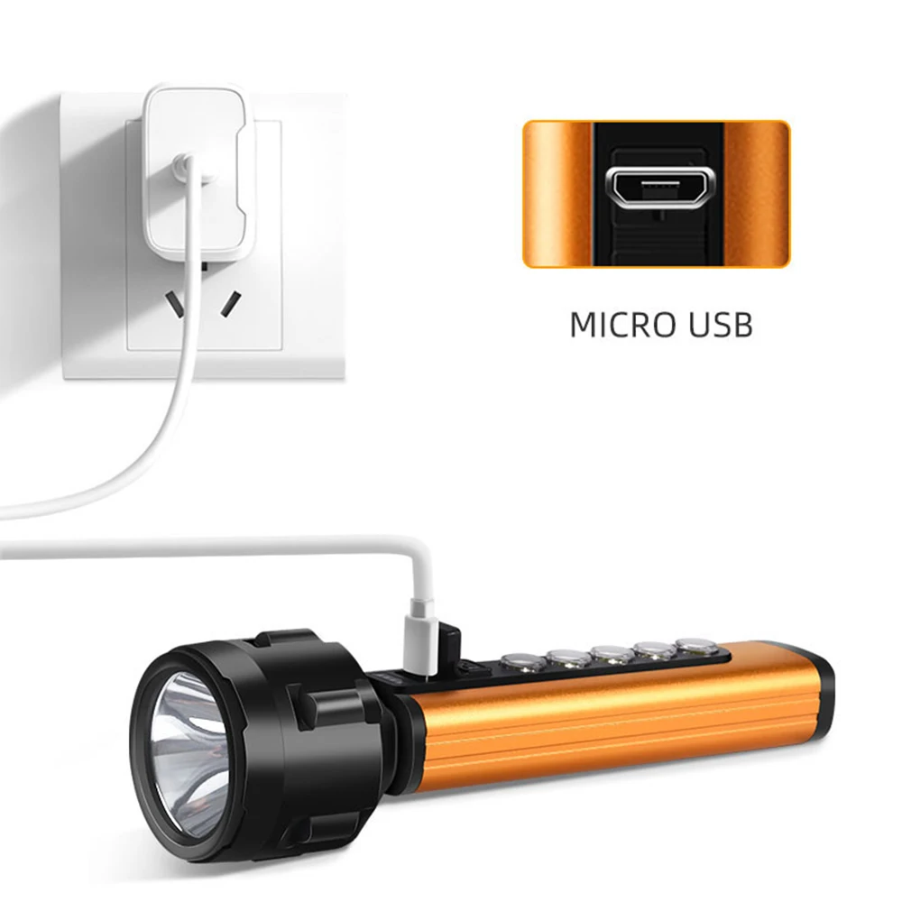 Super Powerful LED Flashlight USB Rechargeable Waterproof Light Built-in Battery COB Lamp Bead Ultra Bright Lantern Camping