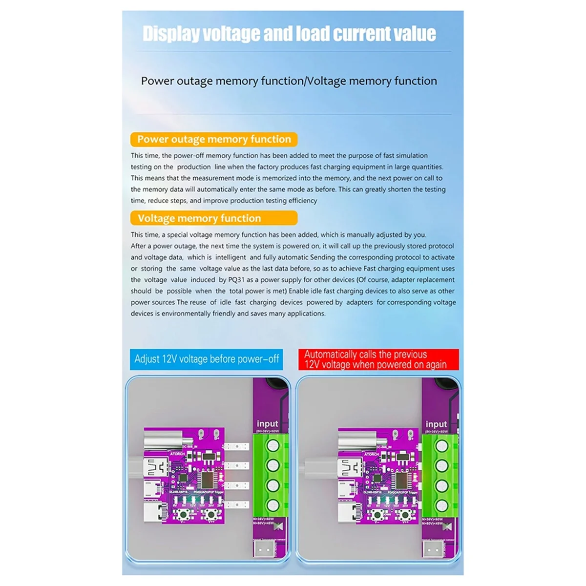 Type-C PD3.1 Fast Charging 4-Wire Test Board Voltage Meter Deceiver 140W Charger Aging Tool for DL24 Load Tester