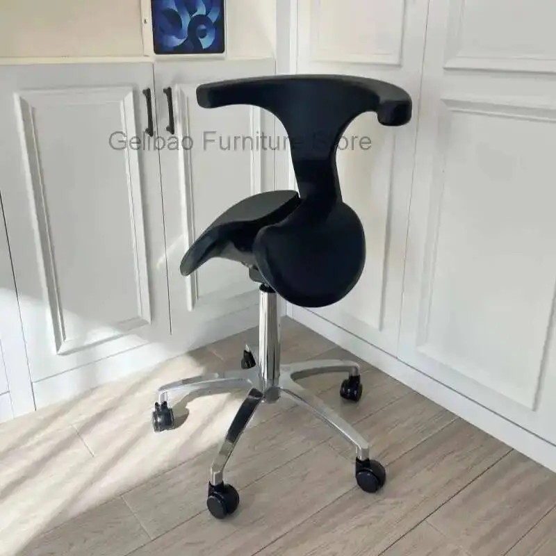 

Swing Ergonomic Seat Multi Saddle Adjuster Multi Functional Back Posture Stool with Tilting Seat Saddle Chair For Dental Office