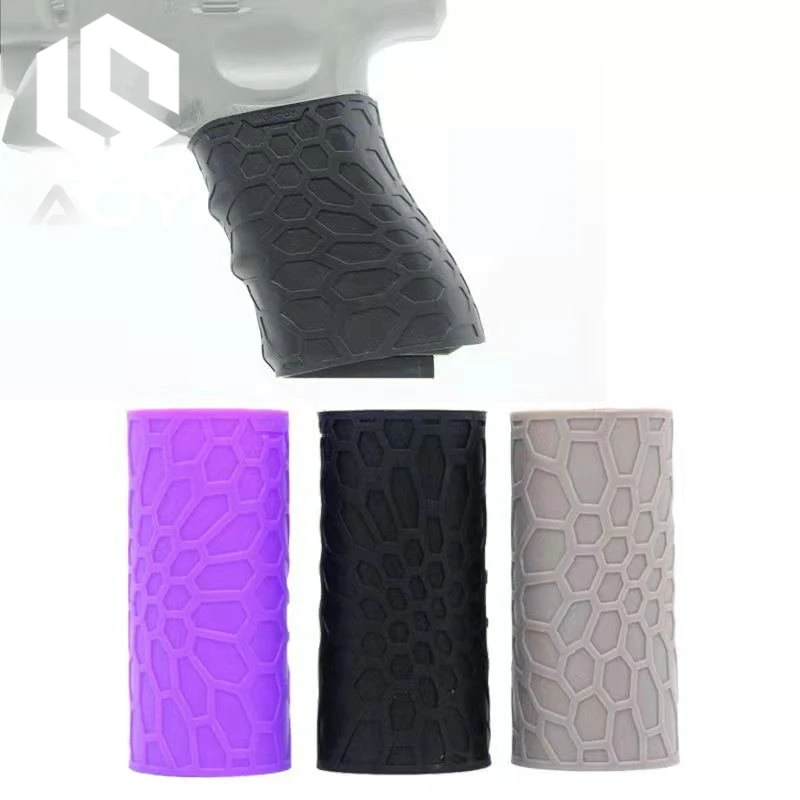 Rubber Cover Hand Grip Glove Anti Slip Sleeve Glock for Pistol Handle Airsoft Hunting Gun G17,18,19,AK,M4 Tactical Accessories