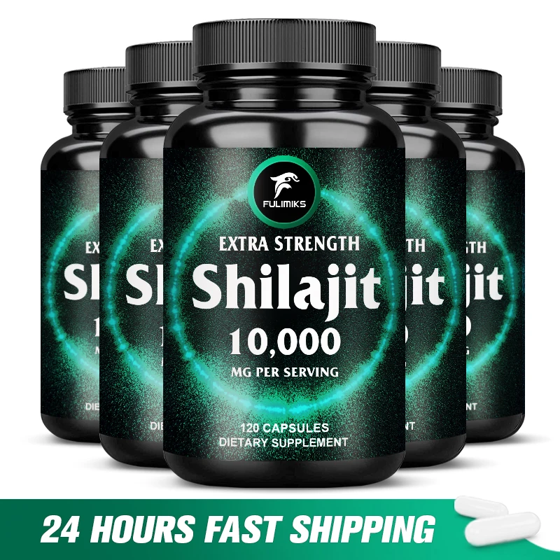 Fulimiks Shilajit 10000mg Maximum Potency Organic Capsules with Fulvic Acid&Trace Minerals for Enhanced Energy & Immune Support