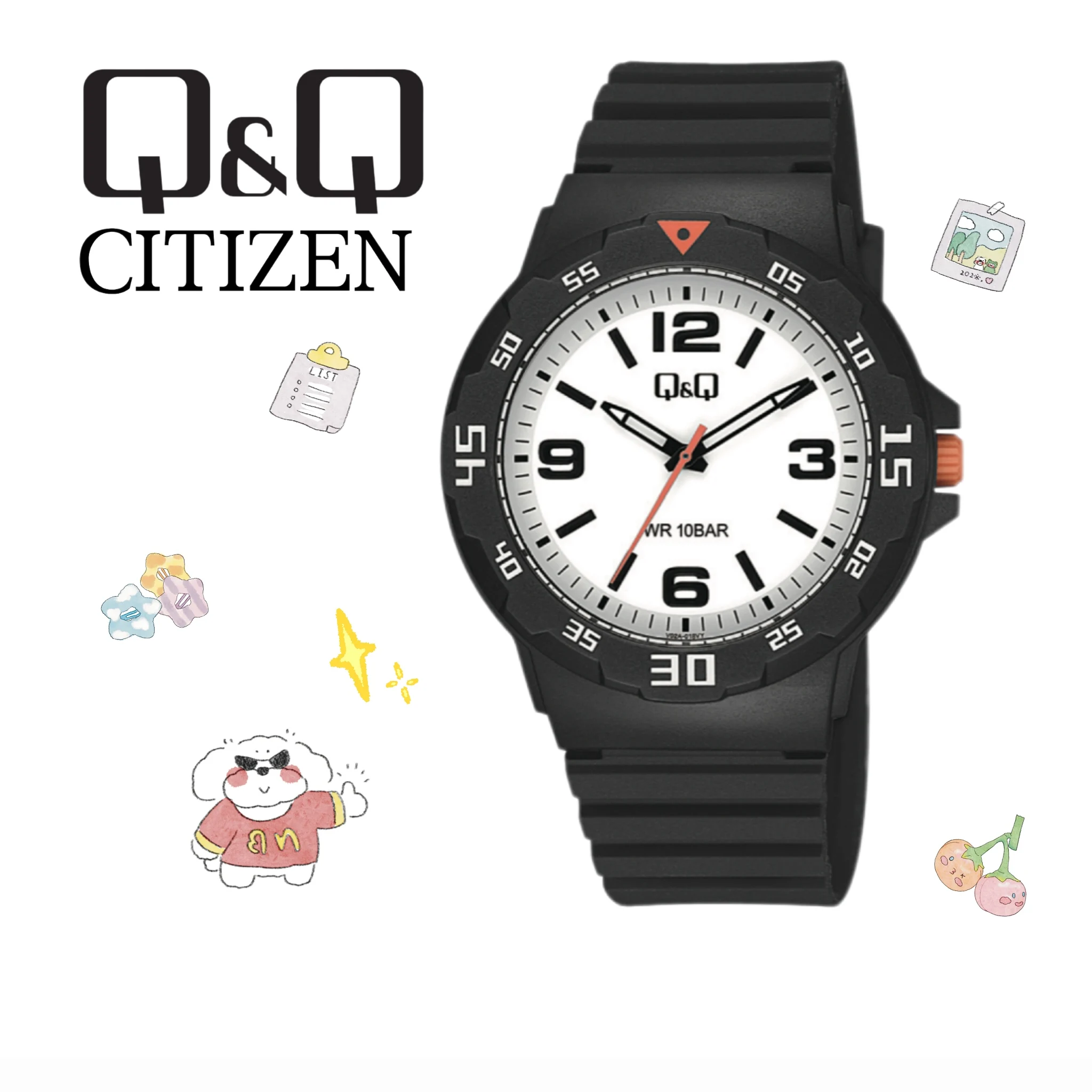 ساعة سيتيزن أصلية للرجال، ساعة تناظرية صامتة بمقياس صامت، ساعة كوارتز مقاومة للماء للأولاد والأطفال