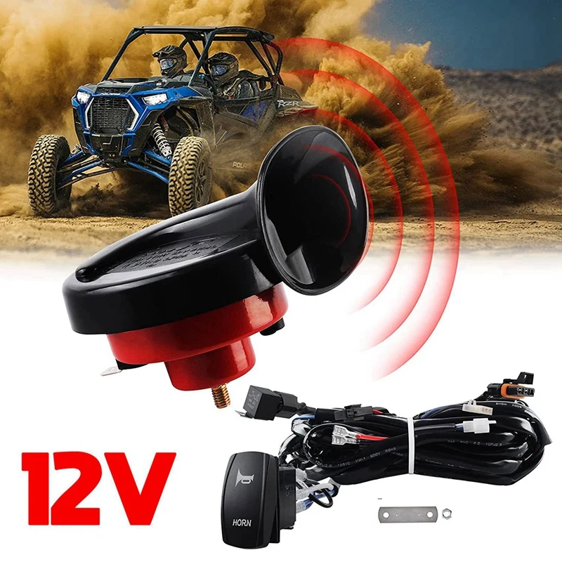 2X UTV/ATV Horn Kit With Toggle Switch For Pioneer, RZR, Can-Am Maverick X3, Kawasaki, Arctic Cat, Universal 12V