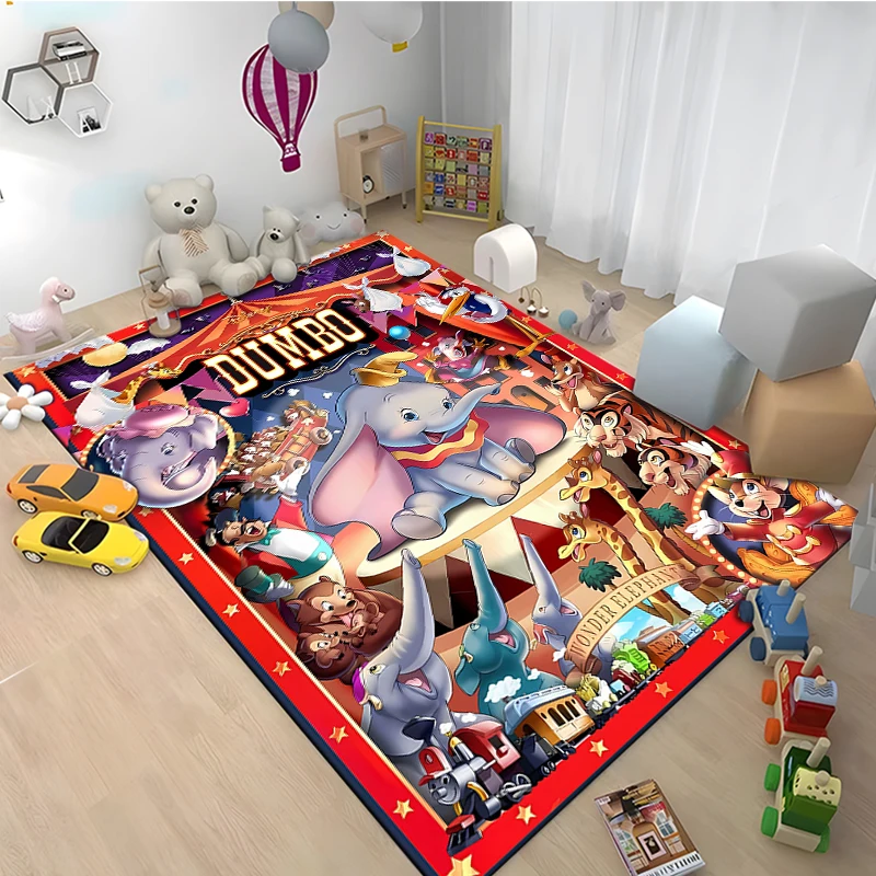 Disne Dumbo Rugs for Bedroom Fluffy Square Floor Carpets Living Room Home Decoration Rugs Soft Velvet Mat Area Rug Play Mats