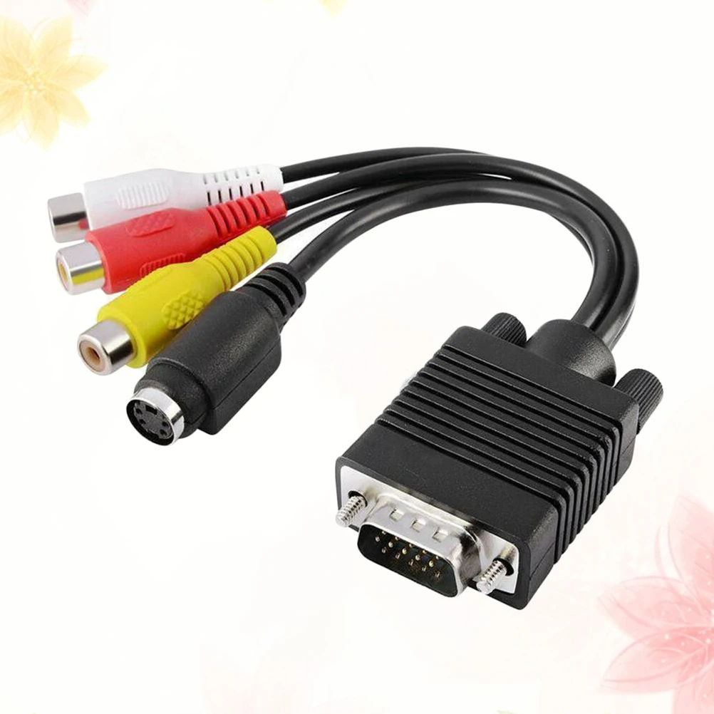 

Vga To S-Video Rca Output Converter For Laptop Desktop Video Televison Converter Cable Audio Adapter Cable