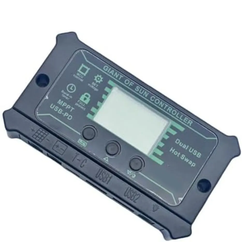 12*7*2.2cm Solar Charge Controller Automatic Load Protection Feature Dual USB Solar Controller LCD Charging Status Display