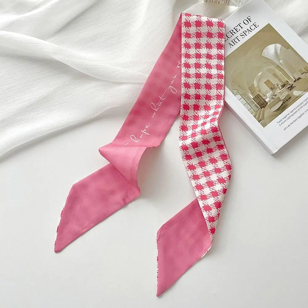 

Simple Ribbon Headband Silk Scarf Flower Pink Long Scarf Neckerchief Scarf Accessories Scarf Hair Band Women