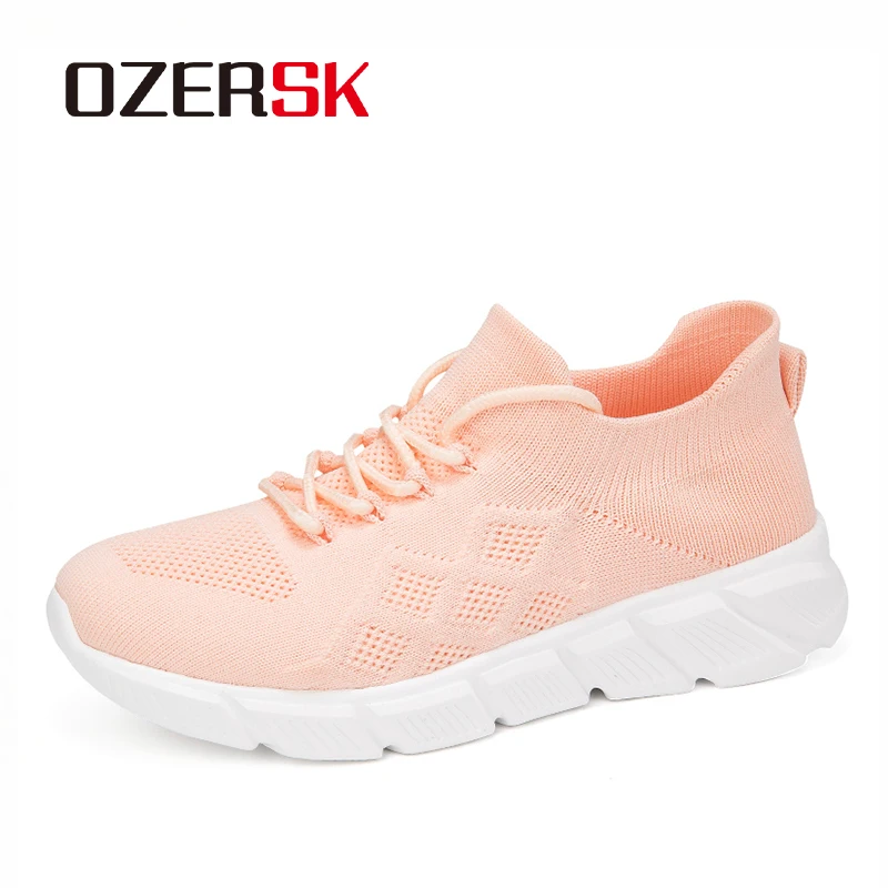 

OZERSK мужские кроссовки из тканых носков, легкая эластичная обувь для босиком, универсальная обувь с дышащей сеткой для спортзала и улицы