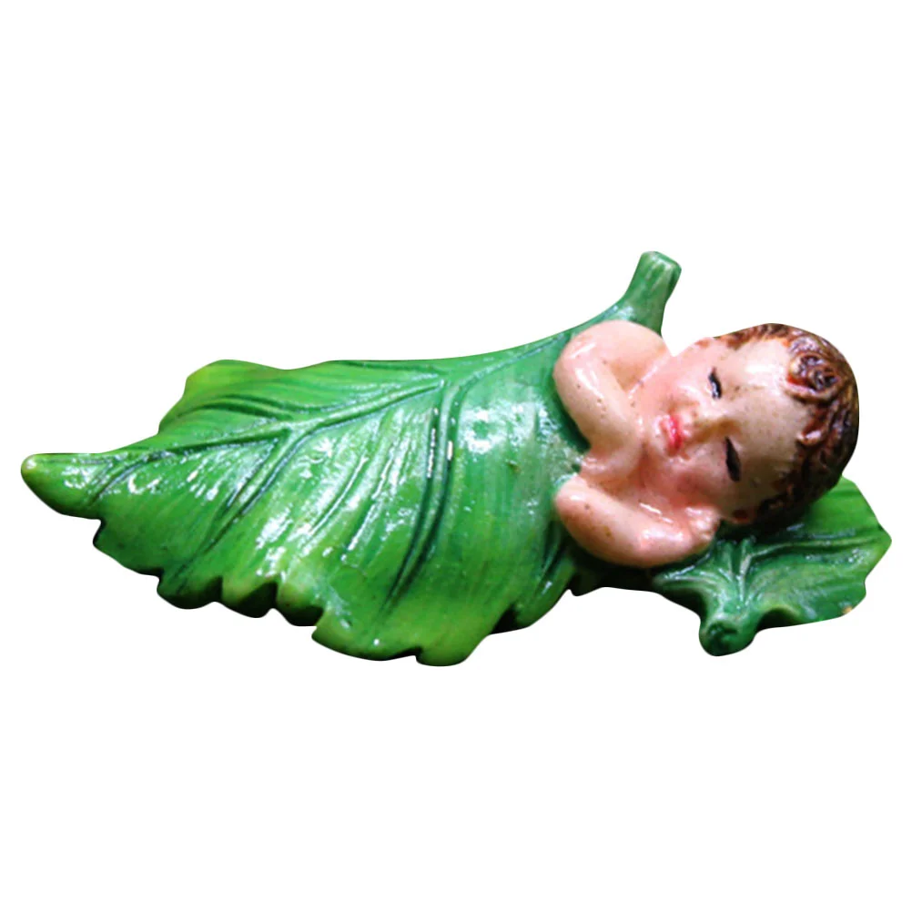 Fairy Statue Ornament Yard Decor Baby Flower Model Plants Decorate Landscaping Resin Tiny Craft Decoration Green Ornaments