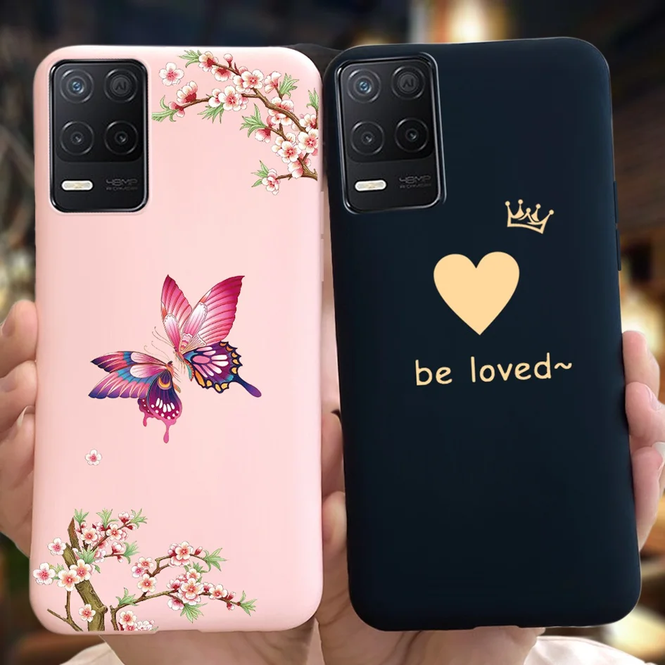 Per Realme 8 5G custodia RMX3241 Fashion Butterfly Heart Cover Soft TPU Silicone Funda per Realme 8 Pro 8i Realme8 4G RMX3085 paraurti