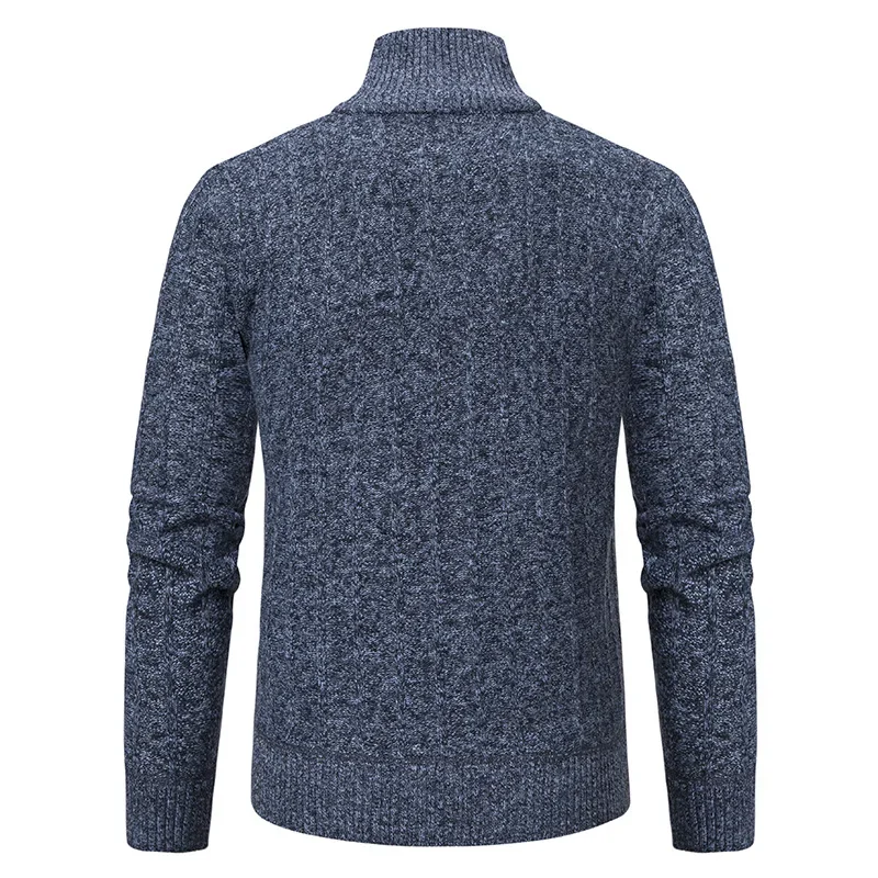2025 Autumn/Winter New Men's Long Sleeve Knitted Shirt Twisted Flower Half Zipper Collar Versatile Warm Top