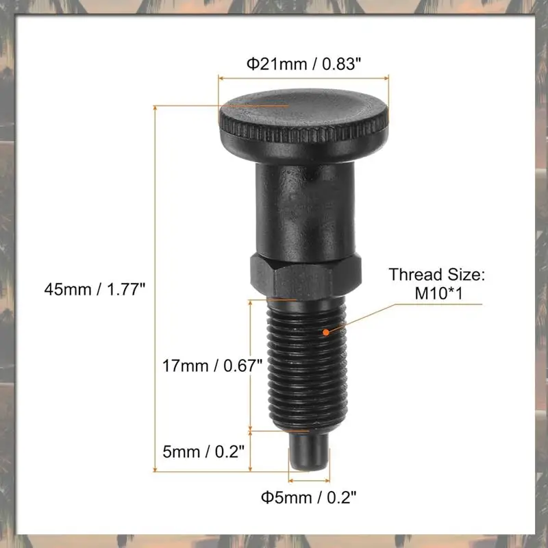 A70U Nieuwe 3 Stuks Push Fit Bal Neus Lente Plunger M10x1 draad 5Mm Pin Dia. Koolstofstaal Terugknop Plunger Intrekbare Plunger
